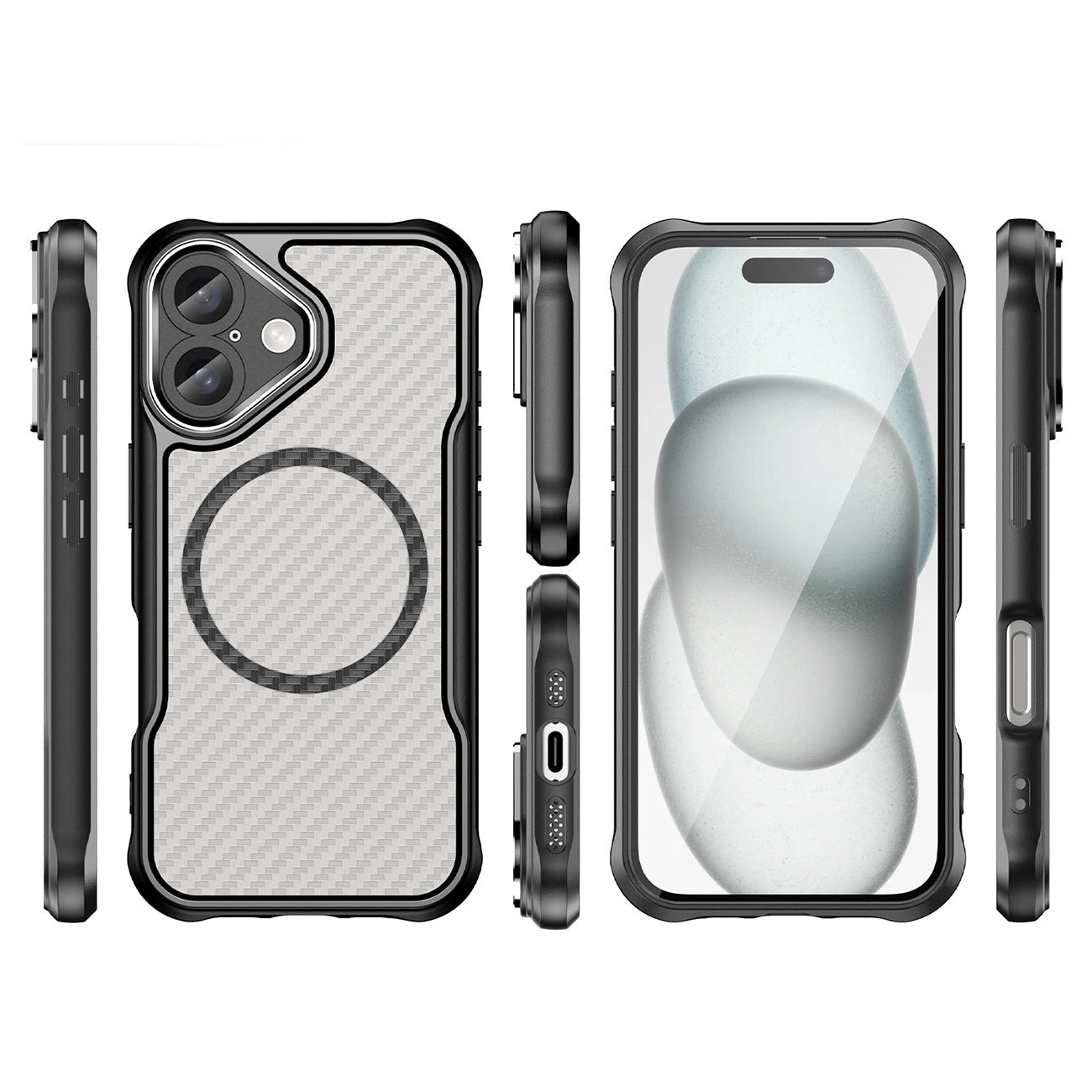 Leading Series MagSafe Silicone Case for iPhone 16 - Black_2