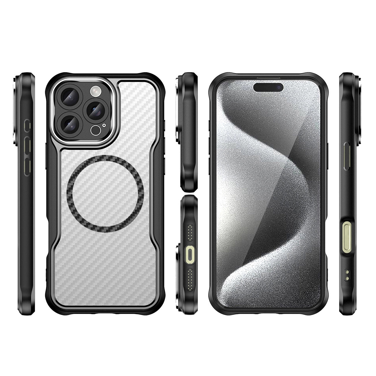 Leading Series MagSafe Silicone Case for iPhone 16 Pro Max - Black_2