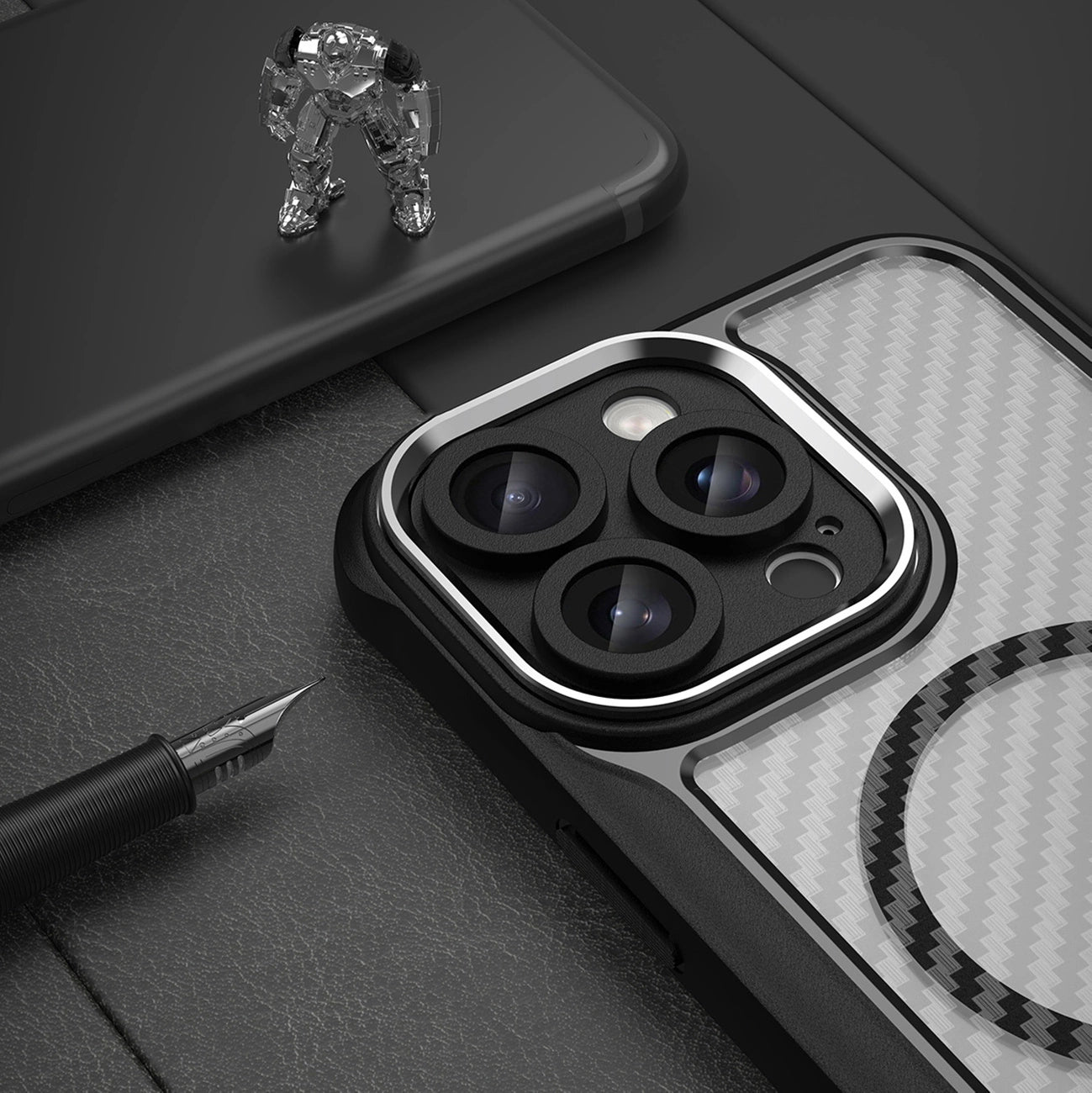 Leading Series MagSafe Silicone Case for iPhone 16 Pro Max - Black_4