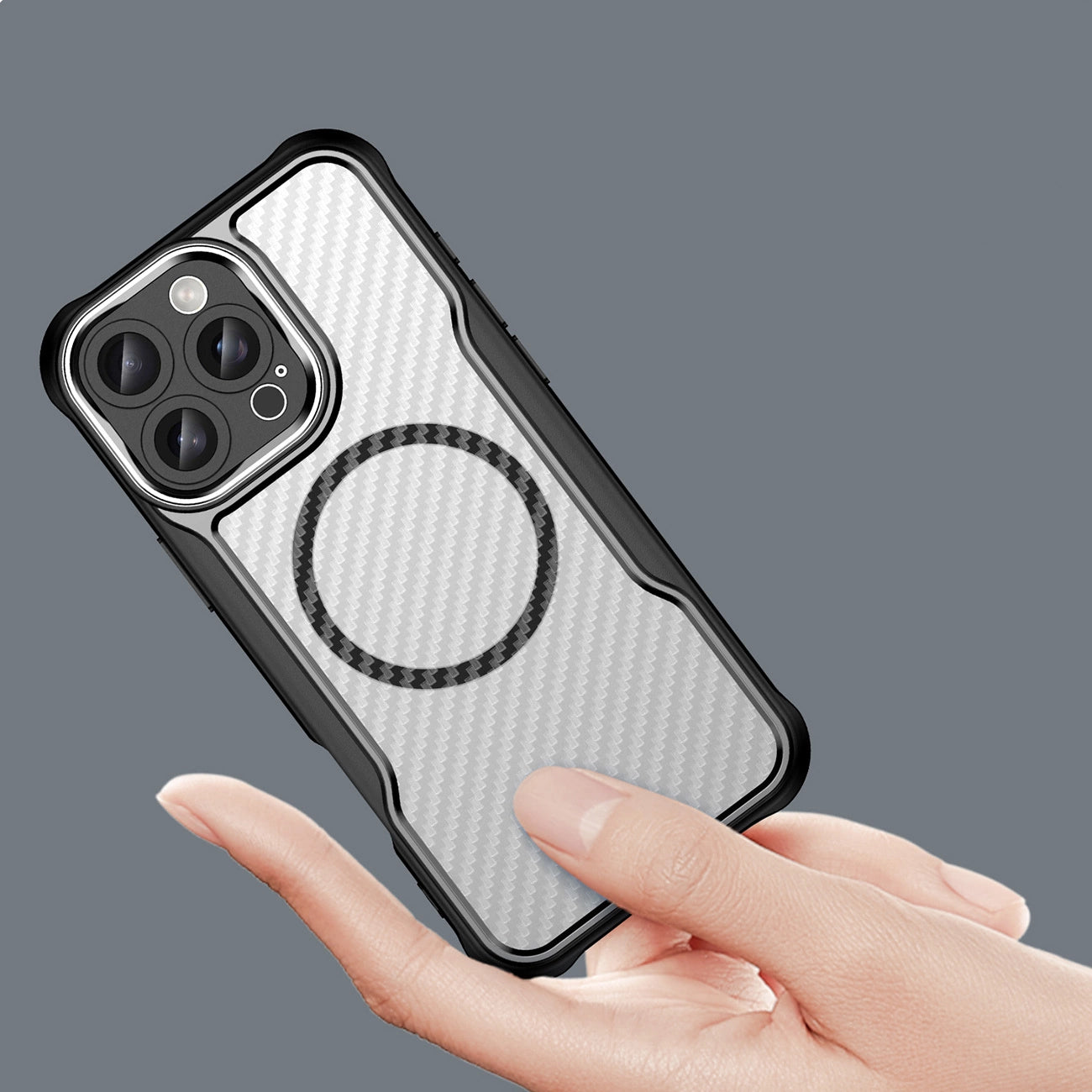 Leading Series MagSafe Silicone Case for iPhone 16 Pro Max - Black_5
