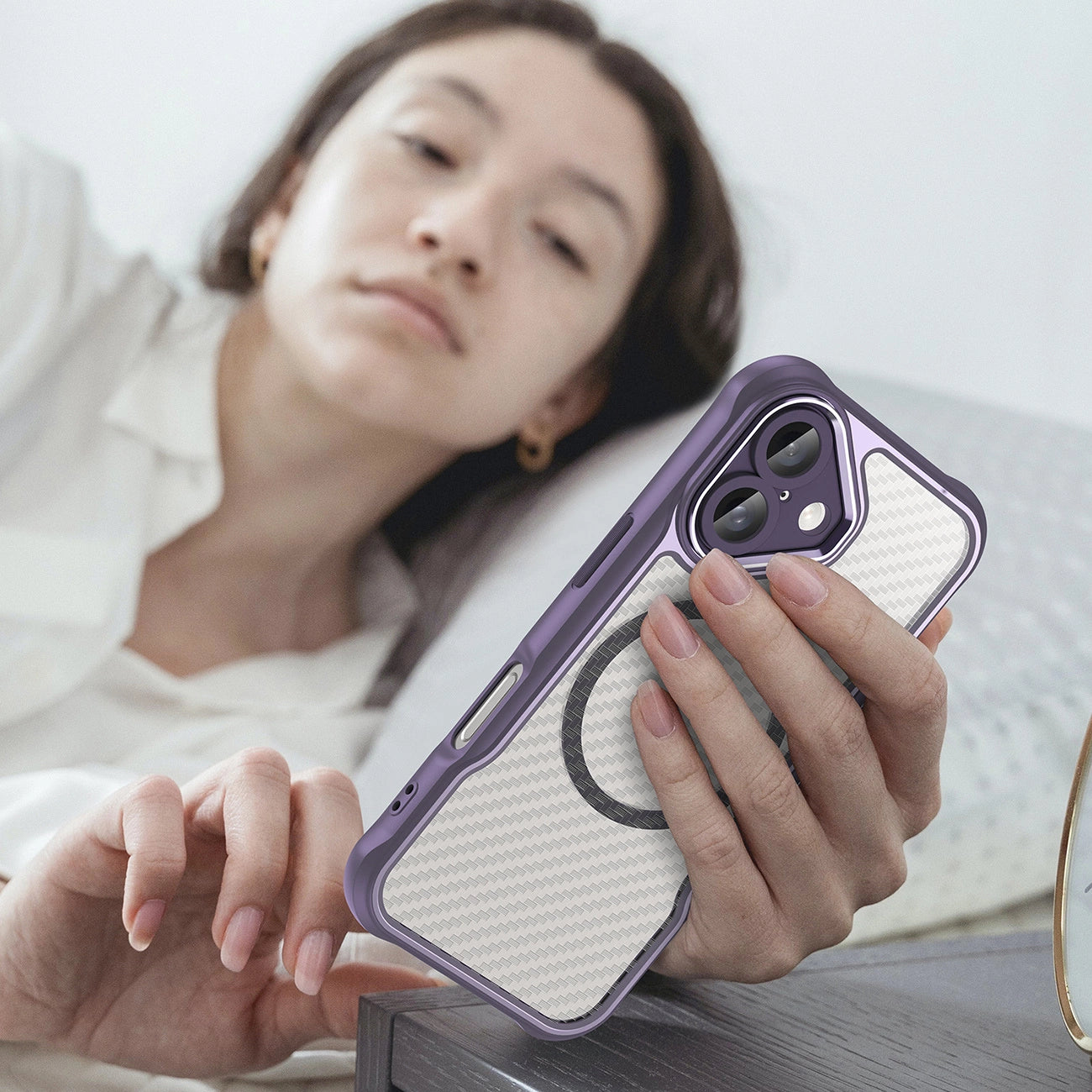 Leading Series MagSafe Silicone Case for iPhone 16 - Purple_6