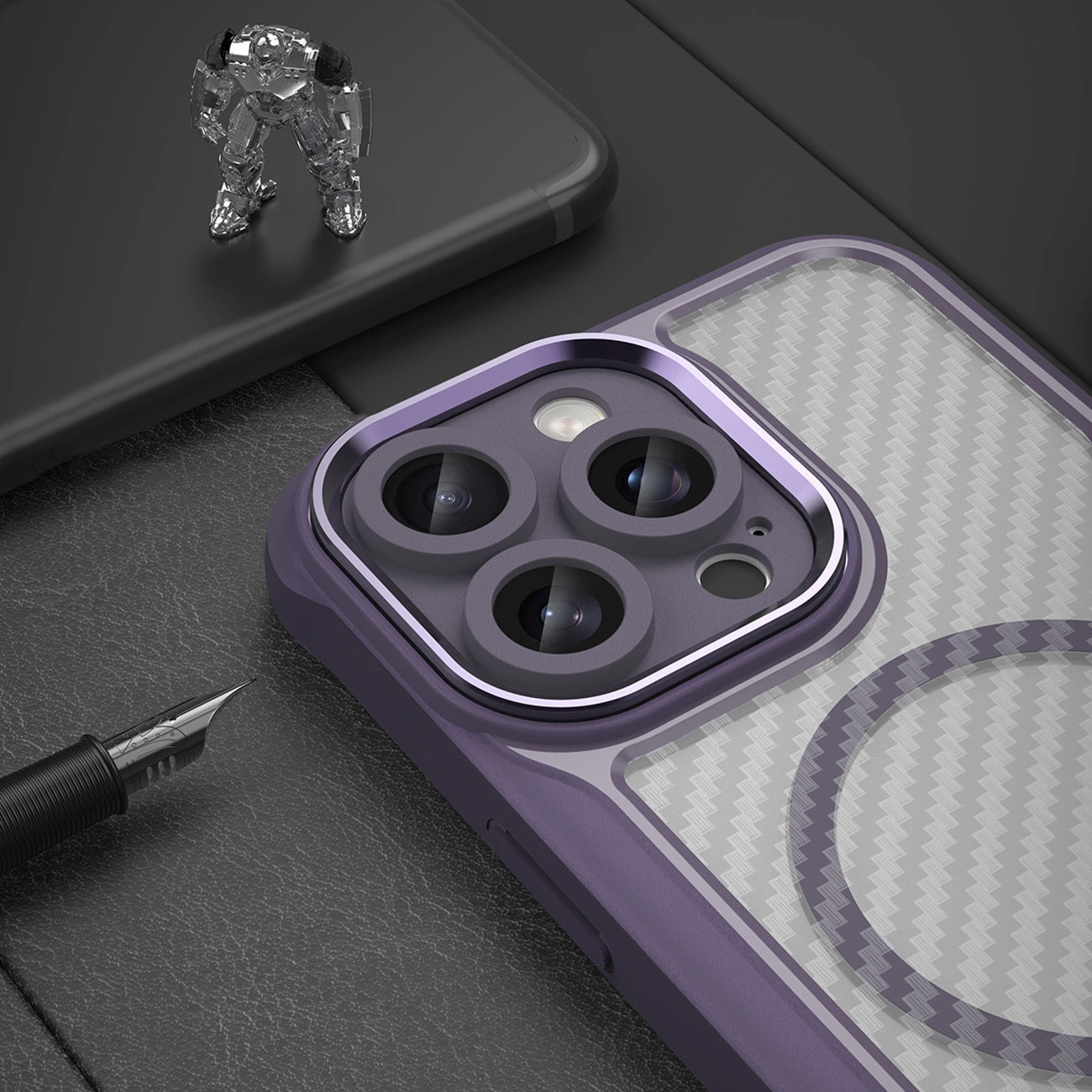Leading Series MagSafe Silicone Case for iPhone 16 Pro - Purple_5