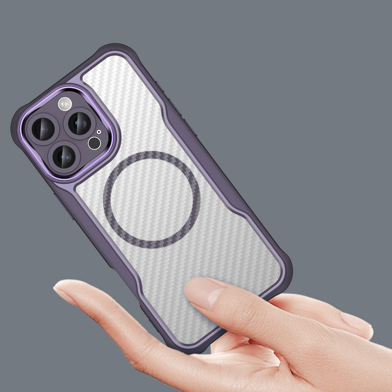 Leading Series MagSafe Silicone Case for iPhone 16 Pro Max - Purple_4
