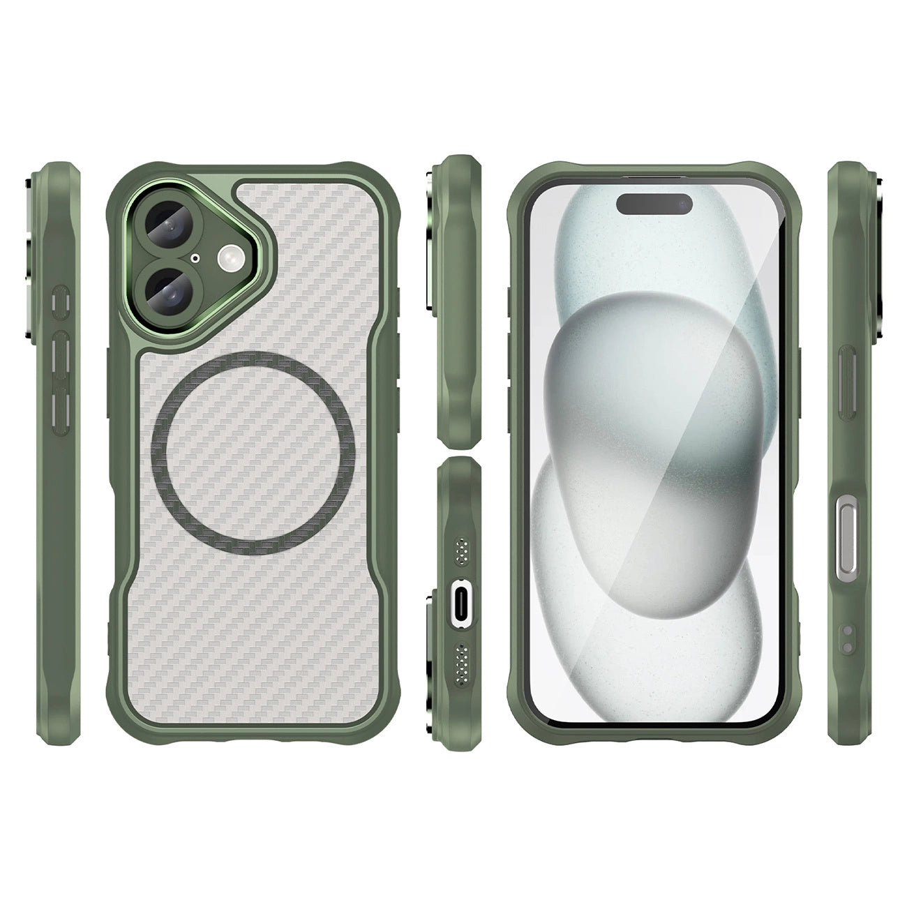 Leading Series MagSafe Silicone Case for iPhone 16 Plus - Green_2
