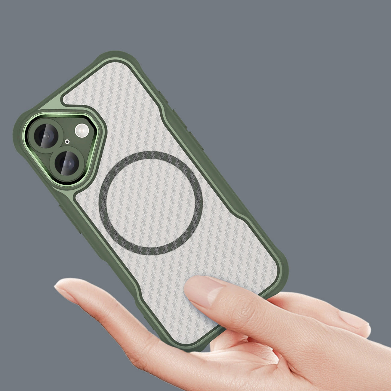 Leading Series MagSafe Silicone Case for iPhone 16 Plus - Green_4