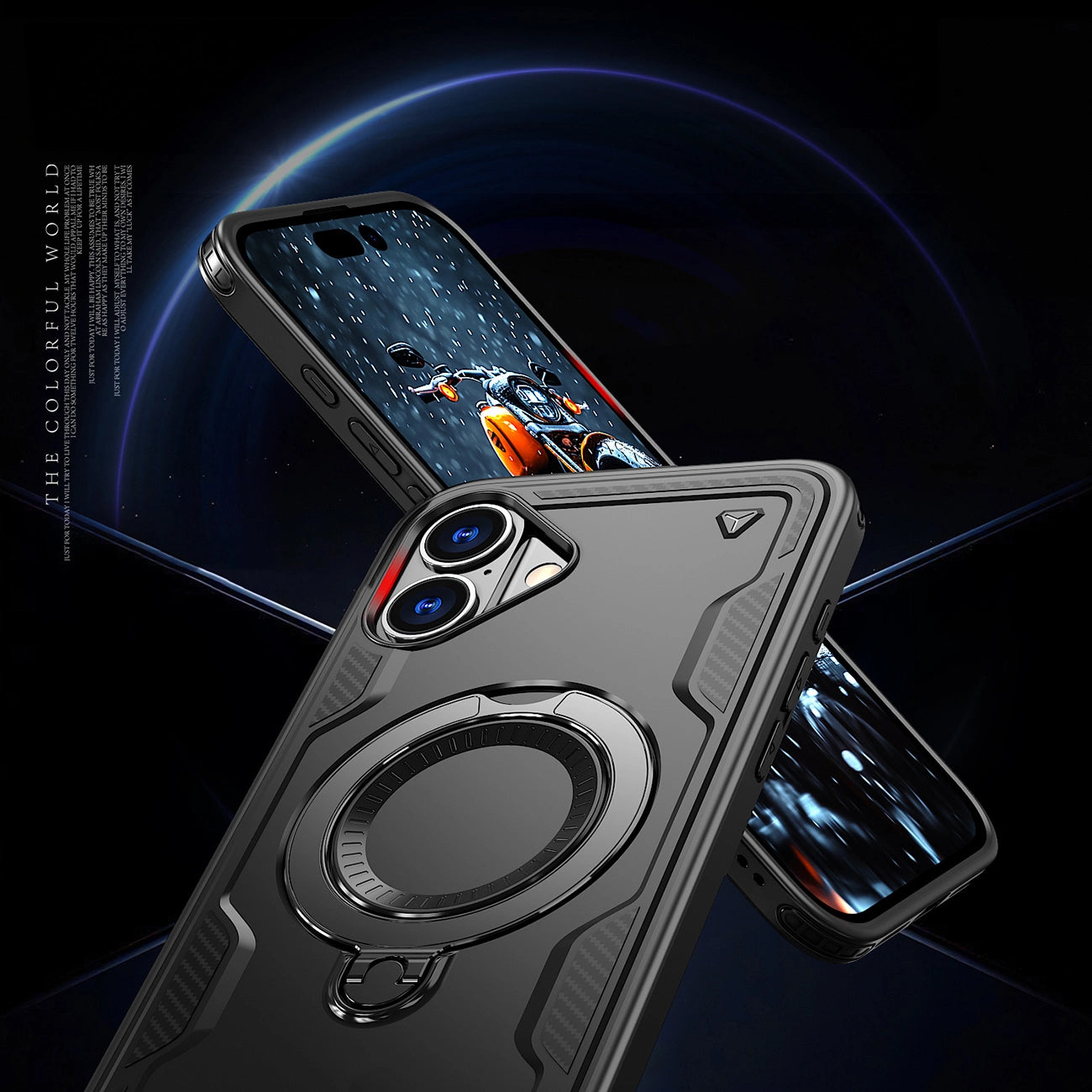 Hybrid Armor Trendy Case with MagSafe for iPhone 16 - Black_5