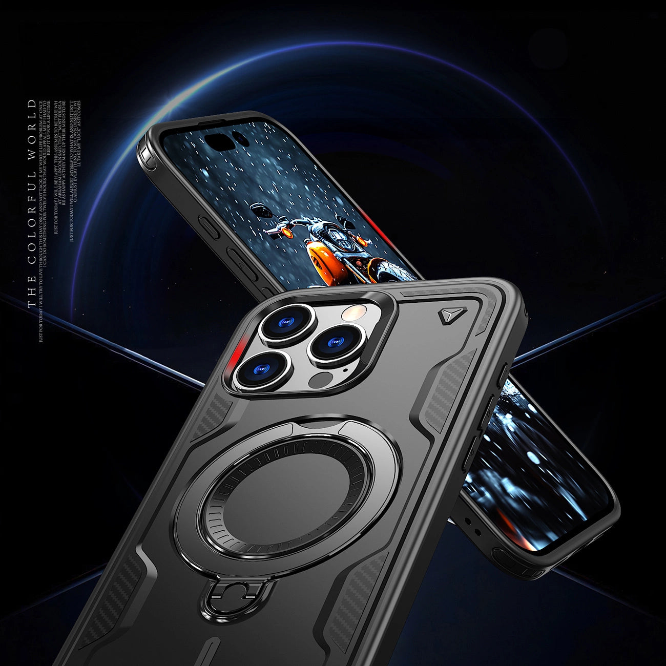 Hybrid Armor Trendy Case with MagSafe for iPhone 16 Pro - Black_5