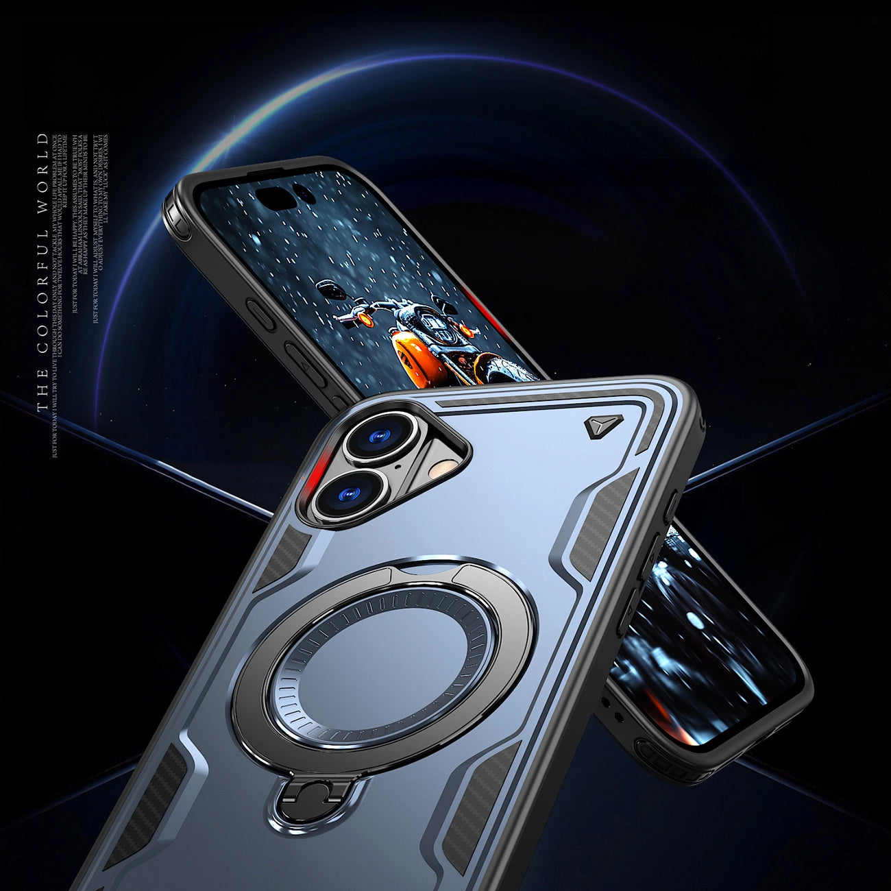 Hybrid Armor Trendy Case with MagSafe for iPhone 16 - Blue_5