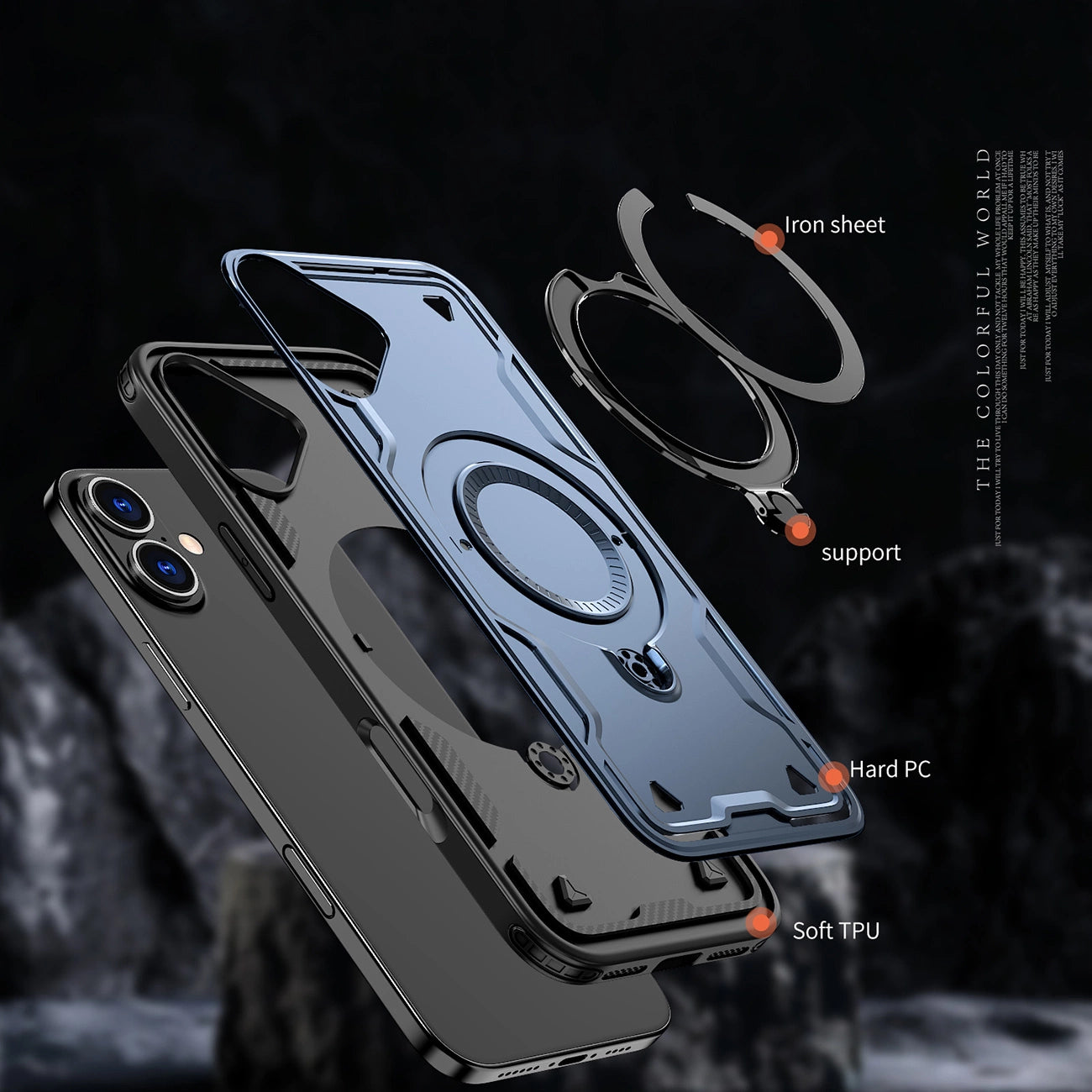 Hybrid Armor Trendy Case with MagSafe for iPhone 16 Plus - Blue_1