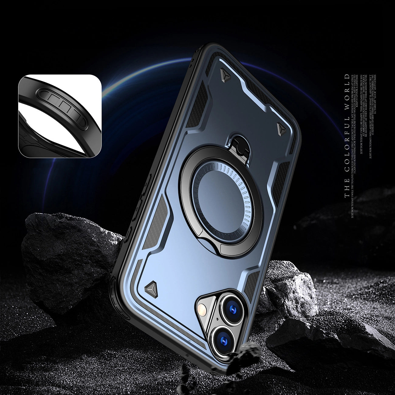 Hybrid Armor Trendy Case with MagSafe for iPhone 16 Plus - Blue_4