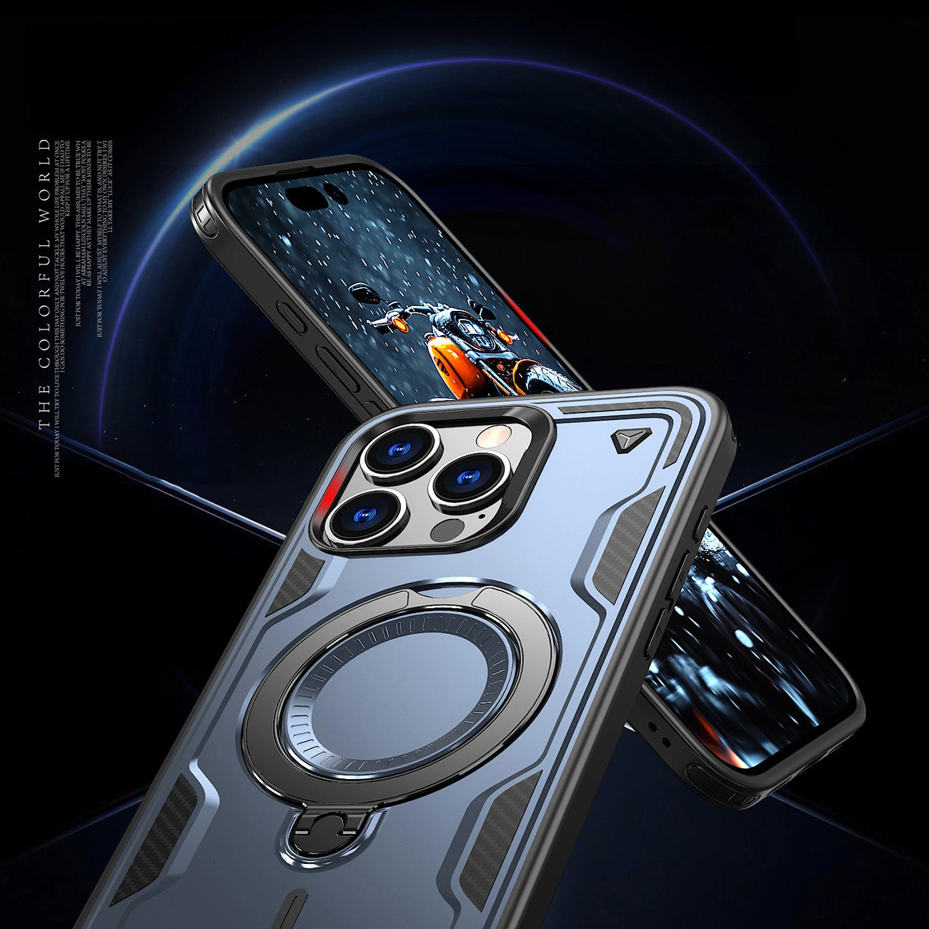 Hybrid Armor Trendy Case with MagSafe for iPhone 16 Pro Max - Blue_5