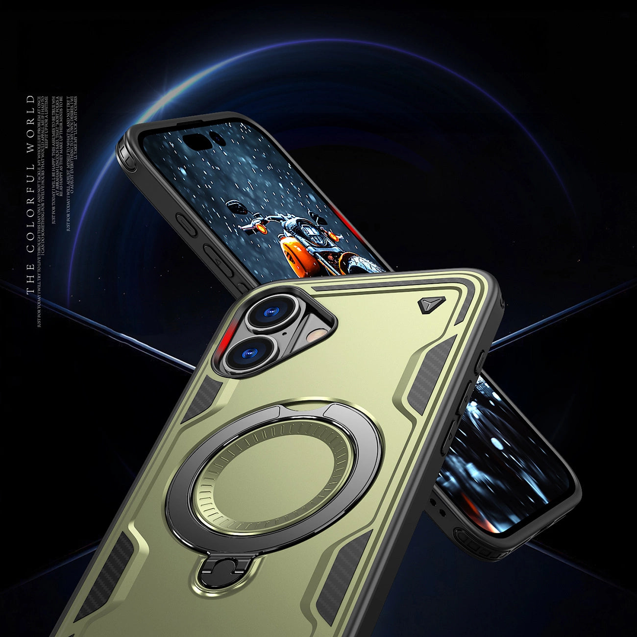 Hybrid Armor Trendy Case with MagSafe for iPhone 16 - Green_5