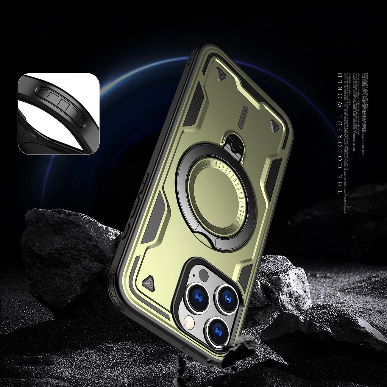 Hybrid Armor Trendy Case with MagSafe for iPhone 16 Pro Max - Green_4