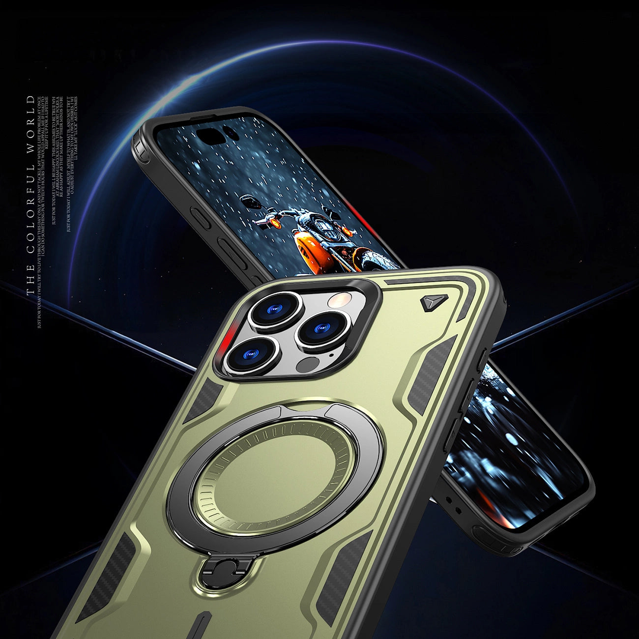 Hybrid Armor Trendy Case with MagSafe for iPhone 16 Pro Max - Green_5