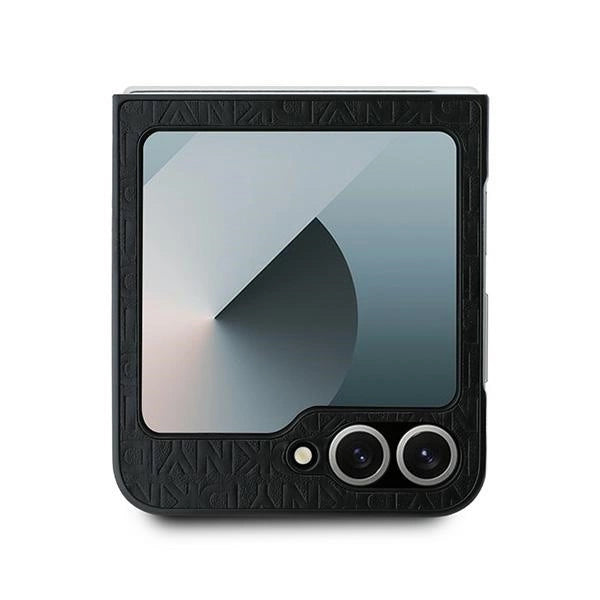 DKNY Repeat Pattern Stack Logo Case for Samsung Galaxy Z Flip6 - Black_2
