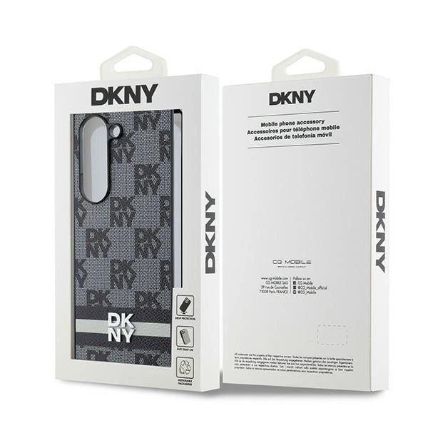 DKNY Checkered Pattern Printed Stripes case for Samsung Galaxy Z Fold 6 - black_6