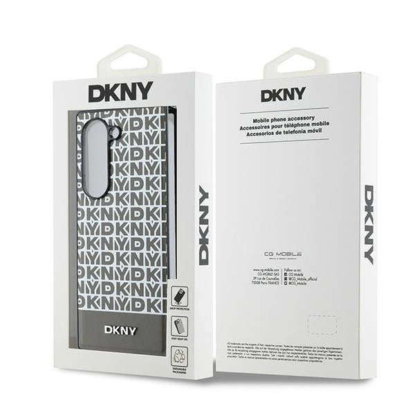 DKNY Repeat Pattern Bottom Stripe Case for Samsung Galaxy Z Fold 6 - Brown_6