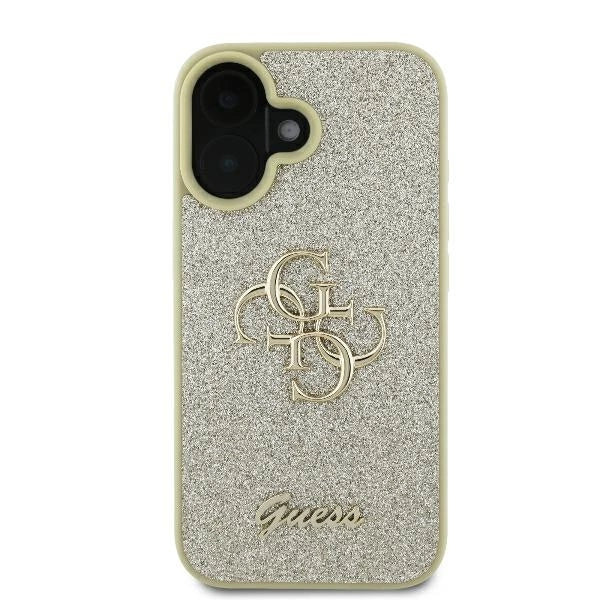 Guess Fixed Glitter Big 4G Case for iPhone 16 Plus - Gold_2
