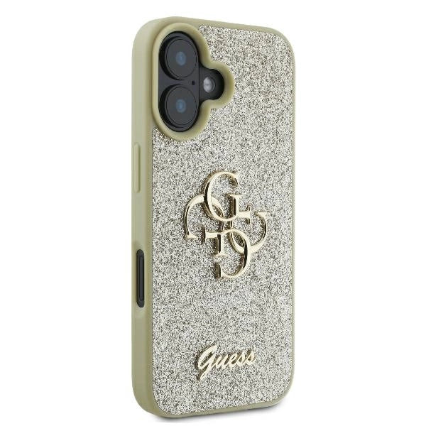 Guess Fixed Glitter Big 4G Case for iPhone 16 Plus - Gold_3