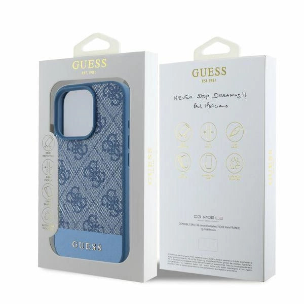 Etui Guess 4G Bottom Stripe na iPhone 16 Pro Max - niebieskie_4