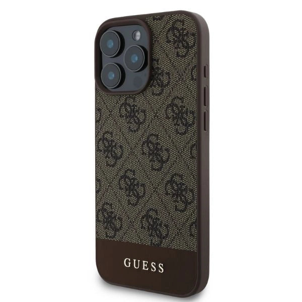Etui Guess 4G Bottom Stripe na iPhone 16 Pro Max - brązowe_1