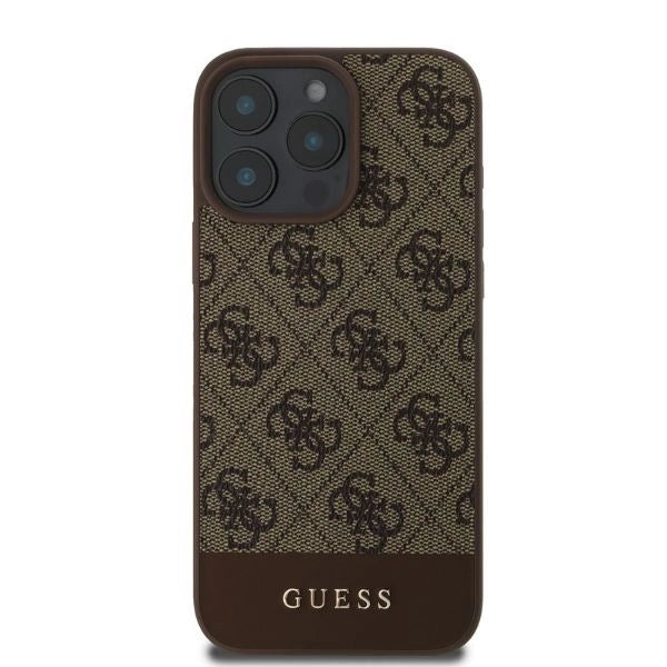 Etui Guess 4G Bottom Stripe na iPhone 16 Pro Max - brązowe_2