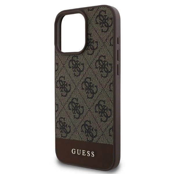 Etui Guess 4G Bottom Stripe na iPhone 16 Pro Max - brązowe_3