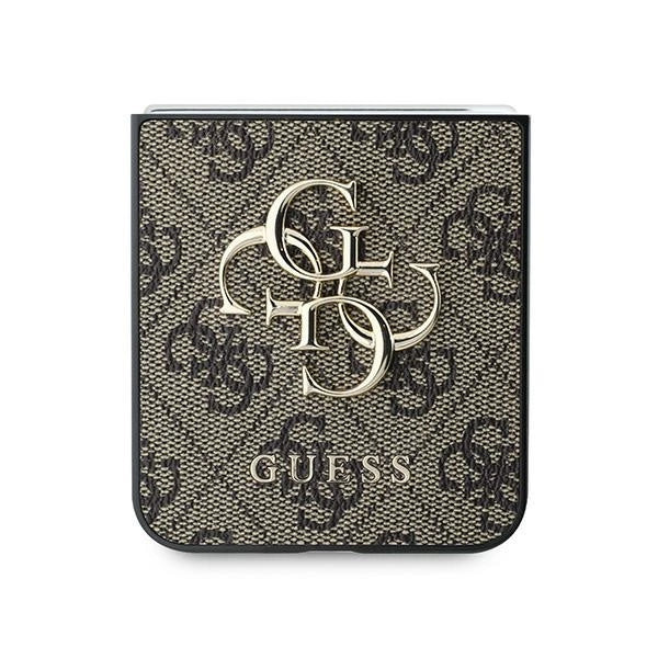 Guess Leather 4G Metal Logo Case for Samsung Galaxy Z Flip 6 - Brown_4