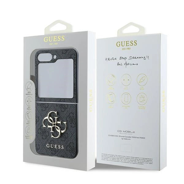 Guess Leather 4G Metal Logo Case for Samsung Galaxy Z Flip 6 - Black_7