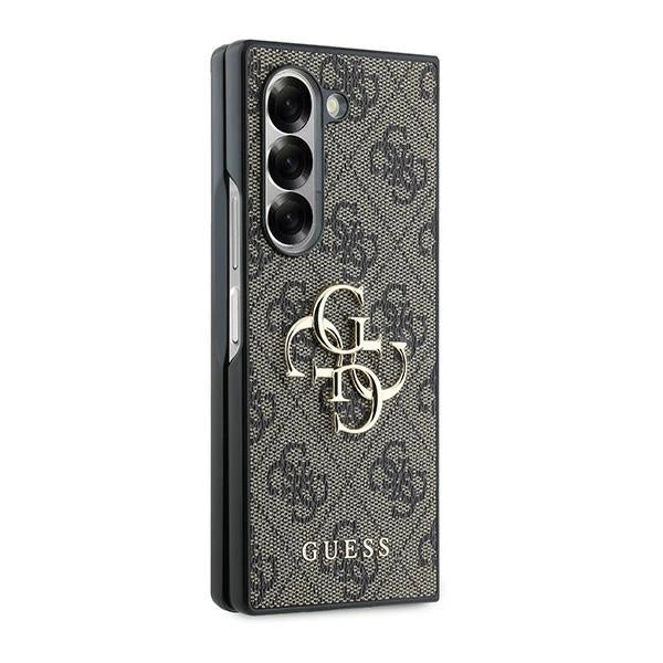 Guess Leather 4G Metal Logo Case for Samsung Galaxy Z Fold 6 - Brown_4