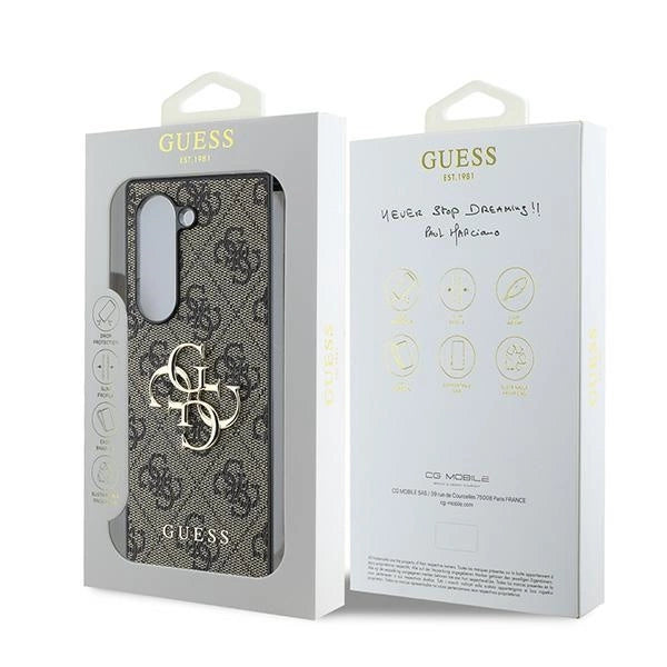 Guess Leather 4G Metal Logo Case for Samsung Galaxy Z Fold 6 - Brown_6