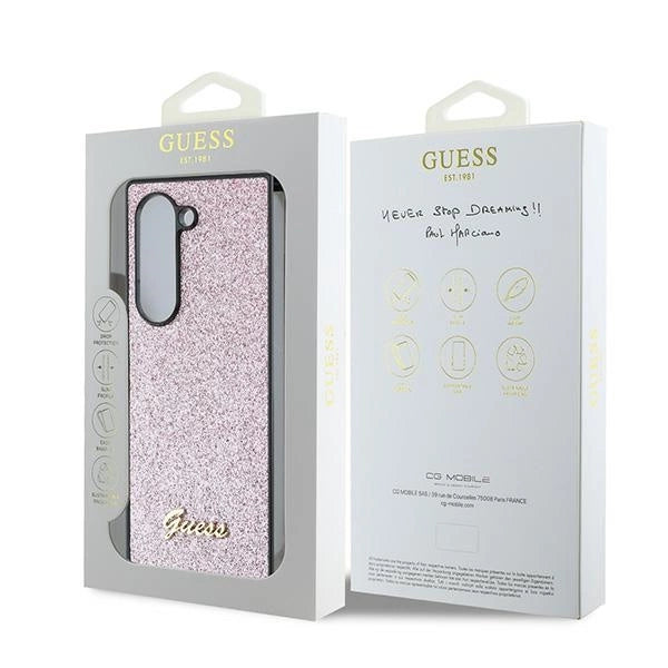 Guess 4G Glitter Script Case for Samsung Galaxy Z Fold 6 - Pink_6