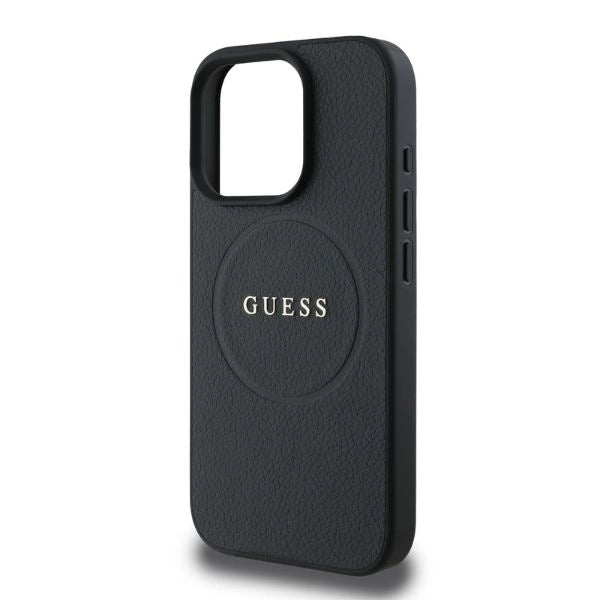 Guess Grained Gold Ring MagSafe case for iPhone 16 Pro - black_1