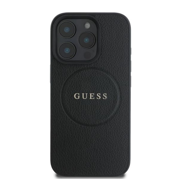 Guess Grained Gold Ring MagSafe case for iPhone 16 Pro - black_2