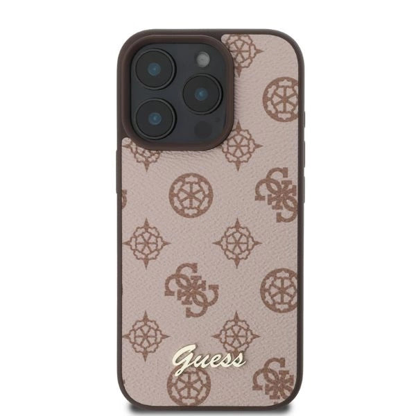 Etui Guess Peony Script MagSafe na iPhone 16 Pro - brązowe_2