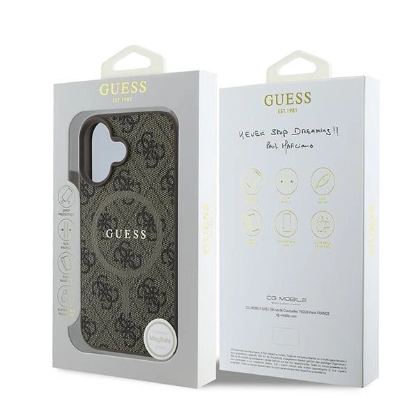 Guess 4G Ring Classic Logo MagSafe iPhone 16 Plus Case - Brown_7
