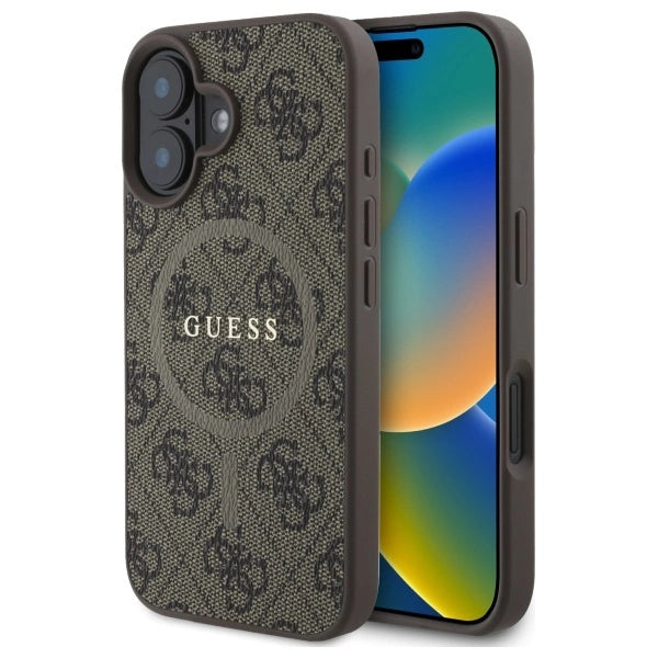 Guess 4G Ring Classic Logo MagSafe iPhone 16 Case - Brown_0