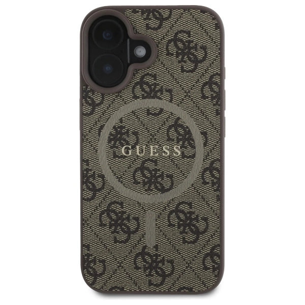 Guess 4G Ring Classic Logo MagSafe iPhone 16 Case - Brown_2