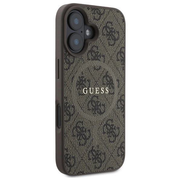 Guess 4G Ring Classic Logo MagSafe iPhone 16 Case - Brown_3