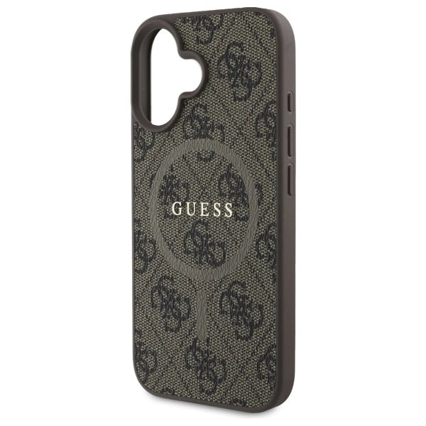 Guess 4G Ring Classic Logo MagSafe iPhone 16 Case - Brown_5