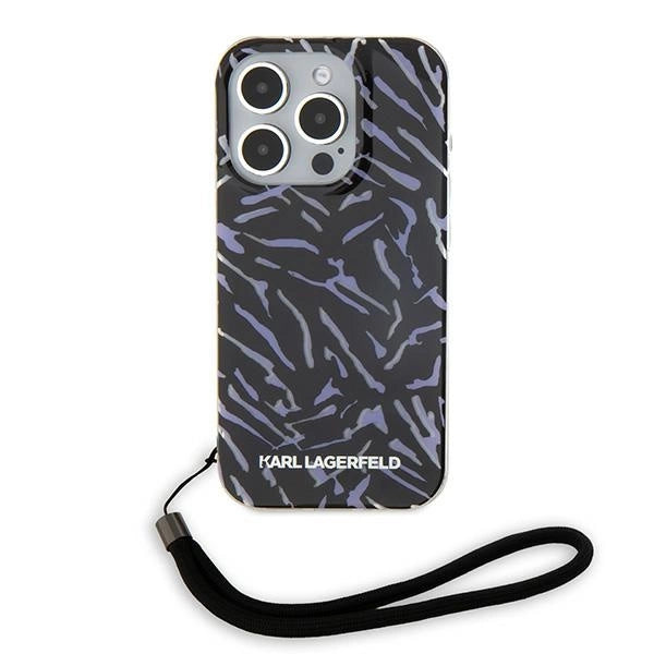 Karl Lagerfeld Zebra With Cord iPhone 15 Pro Max Case - Purple_1