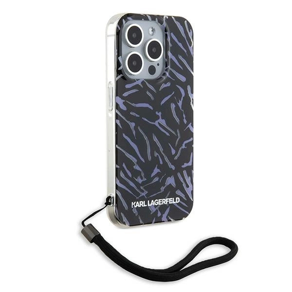 Karl Lagerfeld Zebra With Cord iPhone 15 Pro Max Case - Purple_2