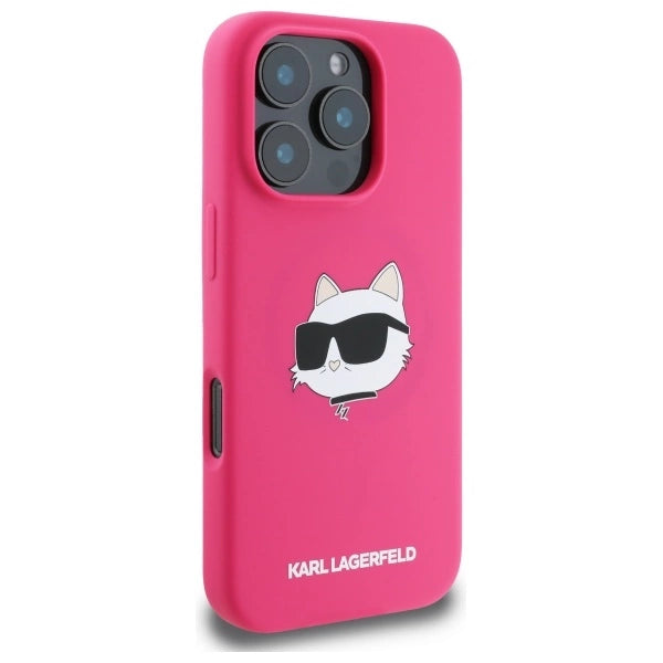 Karl Lagerfeld Silicone Choupette Head MagSafe iPhone 16 Pro Case - Pink_3