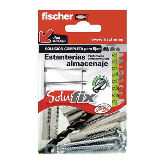 Kit fixação prateleiras armazenagem 502684 solufix fischer_0