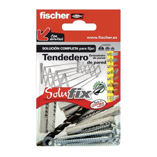 Kit fixação estendais de parede 569814 solufix fischer_0