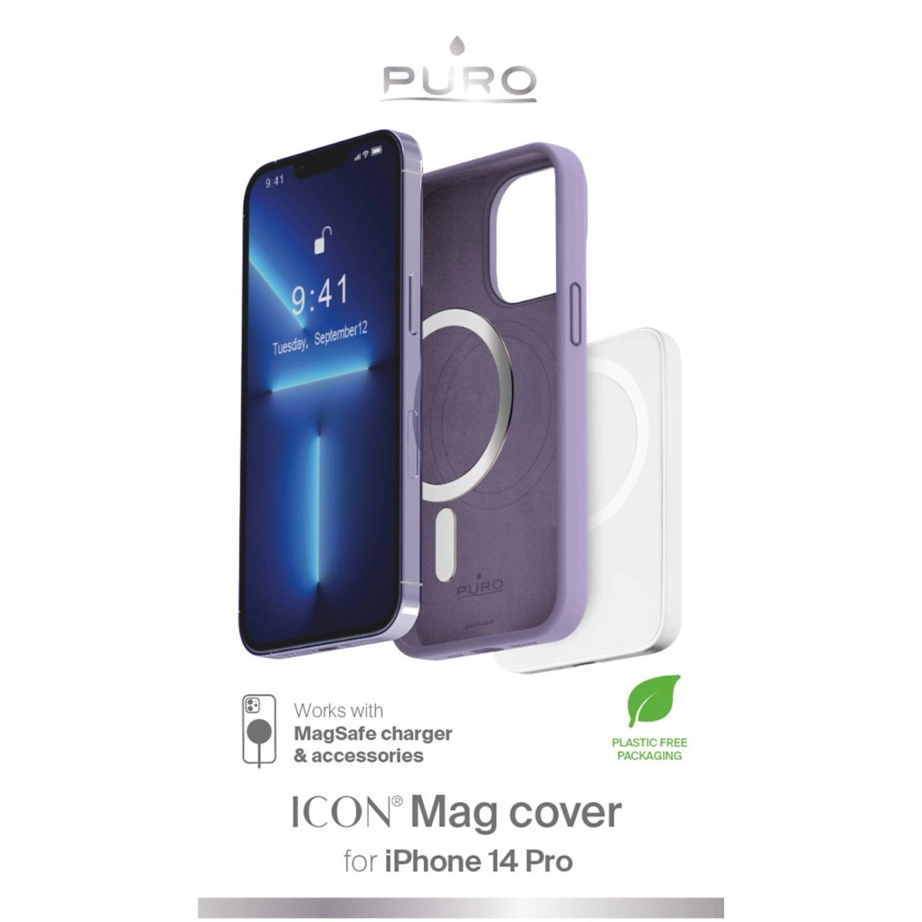 Puro Icon Mag MagSafe Silicone Case for iPhone 14 Pro - Lavender_1