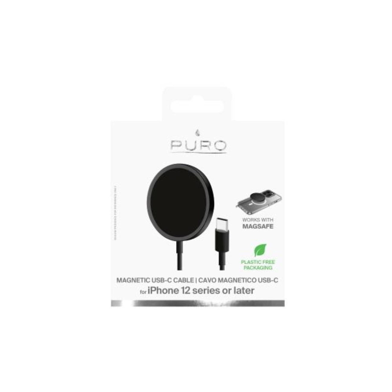 Puro Magnetico Inductive Charger with MagSafe 1m - Black_1