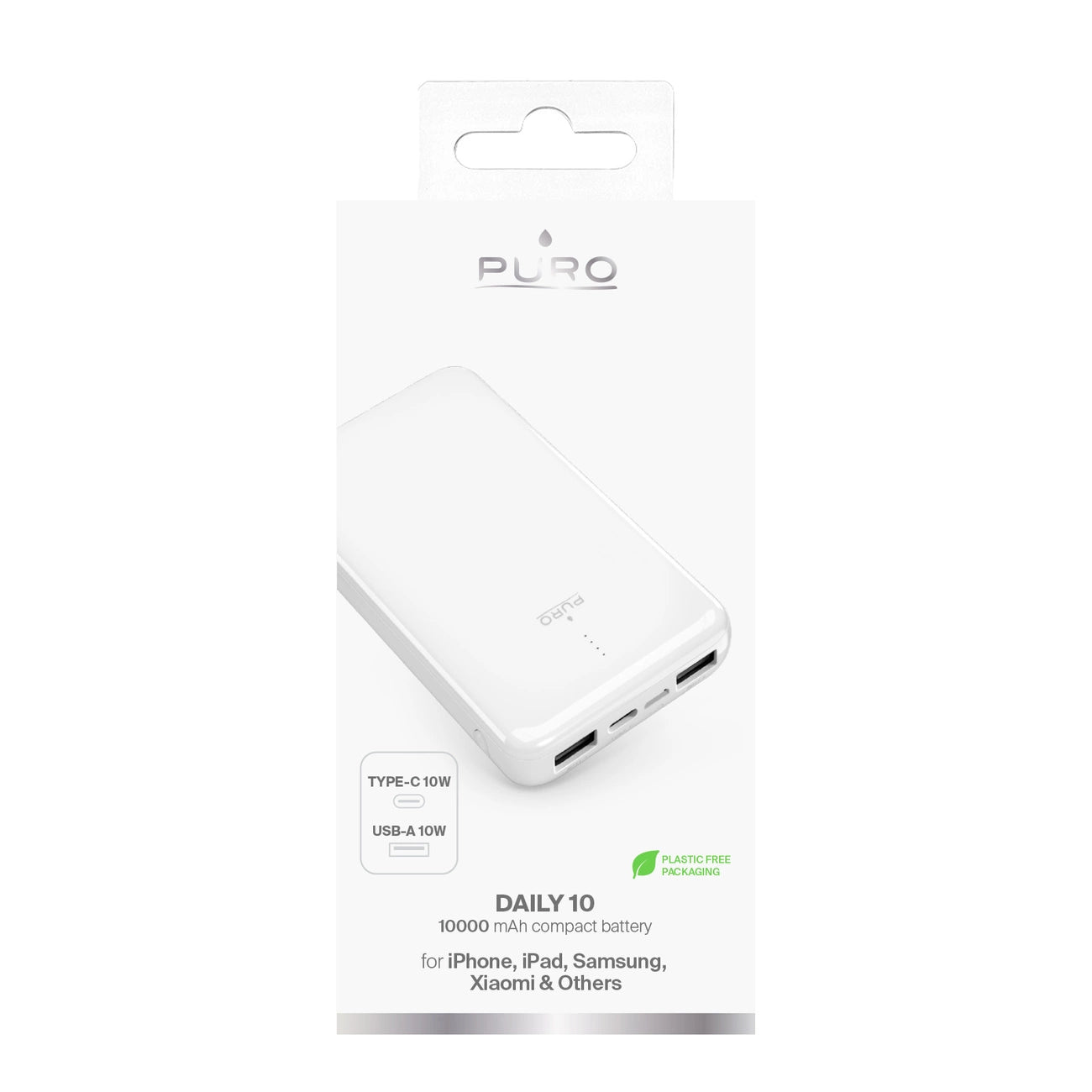 Powerbank Puro White 10000mAh 12W 2xUSB-A + USB-C - white_3