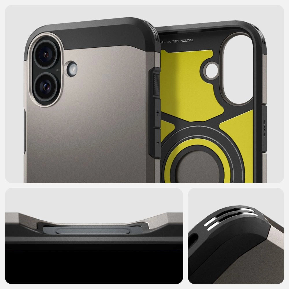 Spigen Tough Armor MagSafe case with stand for iPhone 16 - gunmetal_10