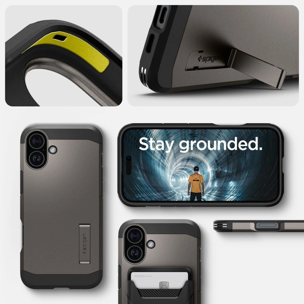 Spigen Tough Armor MagSafe case with stand for iPhone 16 - gunmetal_15